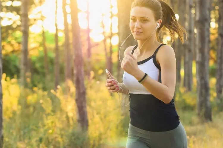 Woman Running with Music