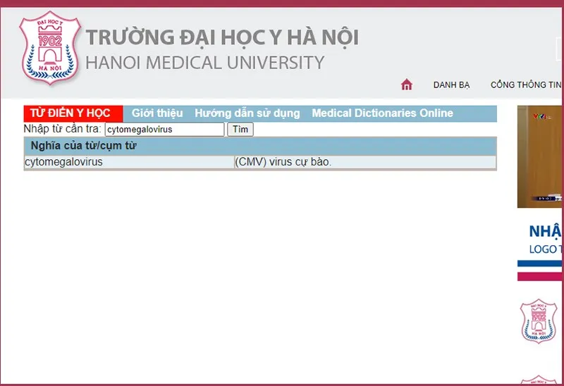 Gia diện Từ điển Y học - Đại học Y Hà Nội