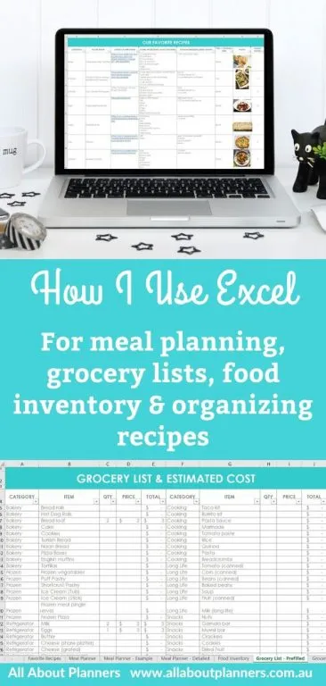 How i use excel for meal planning grocery lists food inventory and organizing recipes tips inspiration ideas editable spreadsheet templates microsoft excel google sheets numbers for mac