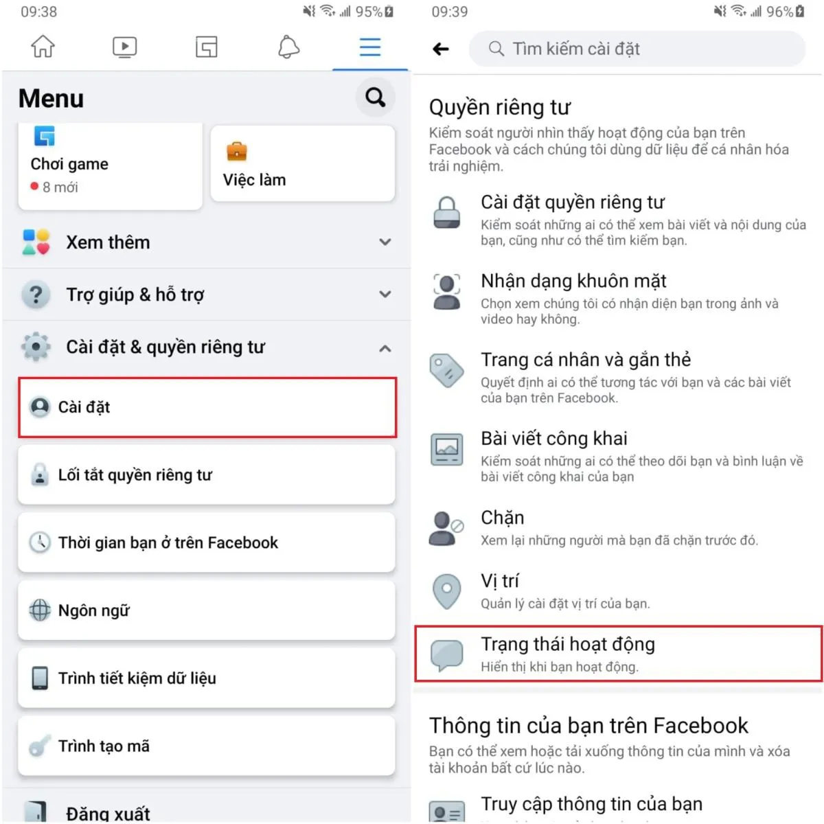 Cách thực hiện trên ứng dụng Facebook