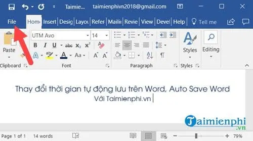 thay doi thoi gian tu dong luu tren word auto save word 2