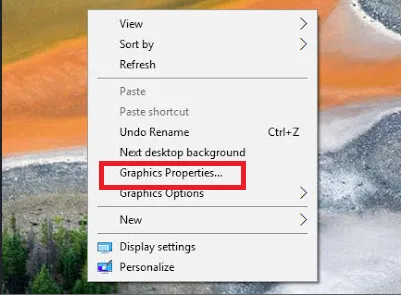 Chọn Graphics Properties...