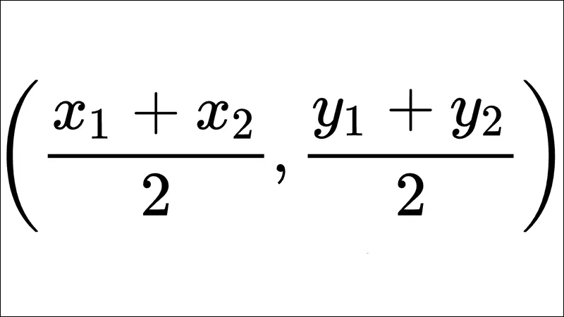 Công thức xác định trung điểm của đoạn thẳng