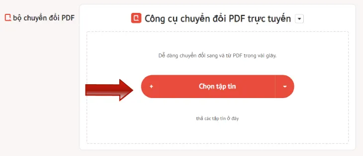 truy cập web freepdfconvert, nhấn chọn tệp tin