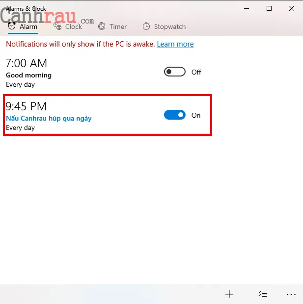 cách đặt báo thức trên máy tính hình 3