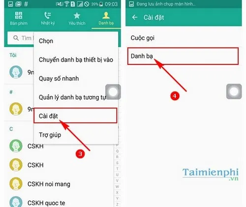 sao luu danh ba tren dien thoai android