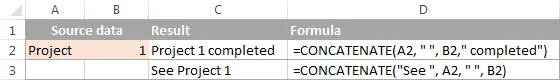 Concatenating a text string and cell value