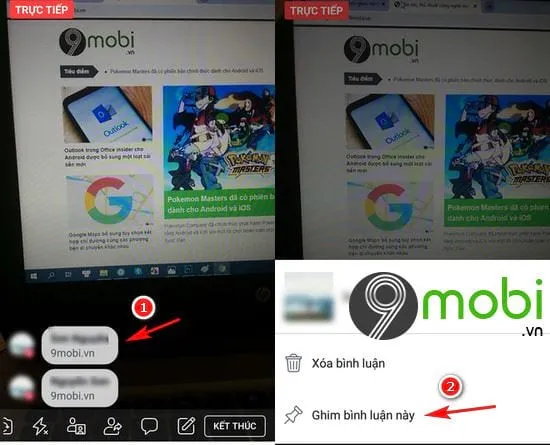 cach ghim binh luan livestream facebook tren dien thoai 4