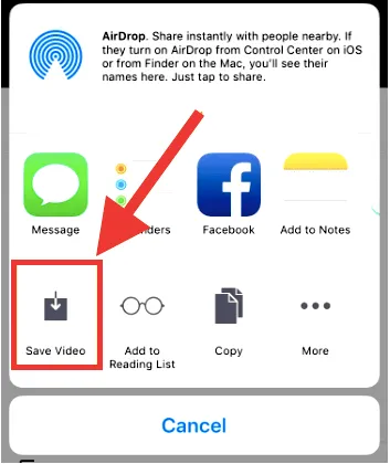 Hãy chạm vào Save Videođể lưu video về iPhone