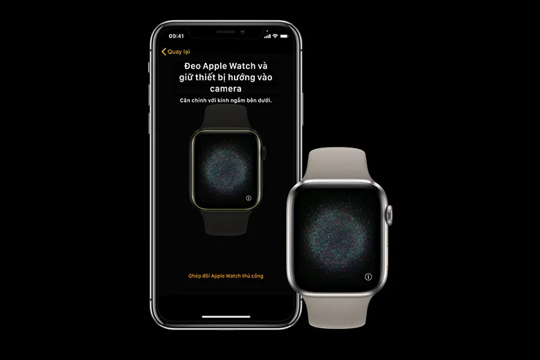 Đưa iPhone lại gần Apple Watch của bạn, đợi màn hình ghép đôi của Apple Watch xuất hiện trên iPhone, sau đó chạm Tiếp tục.