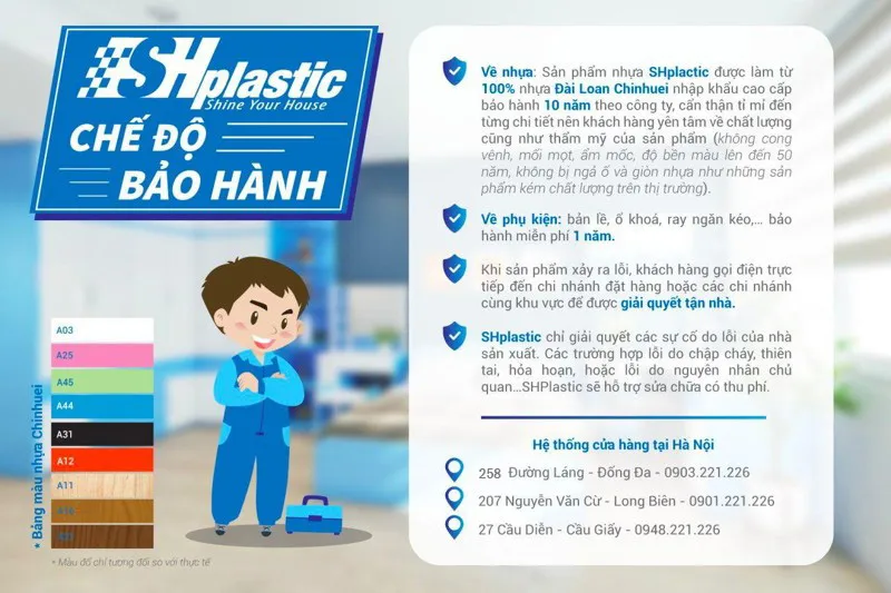 Chính sách bảo hành các sản phẩm nội thất nhựa cao cấp SHplastic