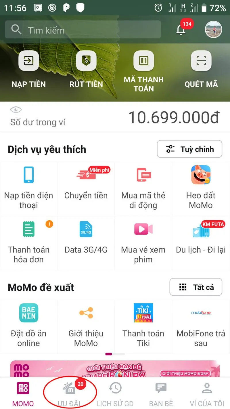 cách liên kết momo với ngân hàng vietcombank