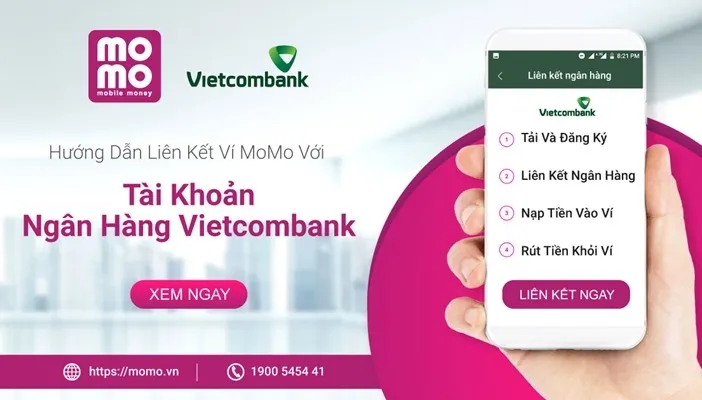 Cách liên kết MoMo với tài khoản ngân hàng Vietcombank