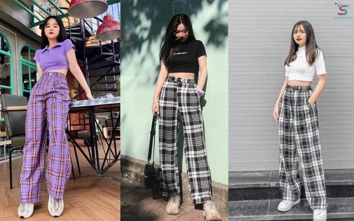 outfit quần caro hoàn hảo