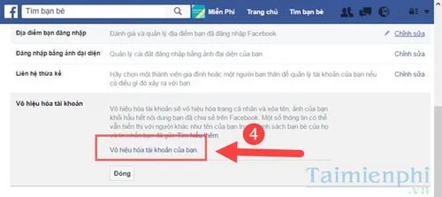 xoa tai khoan facebook tren may tinh