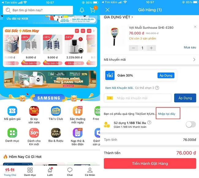 Cách sử dụng Voucher Got It trên Tiki