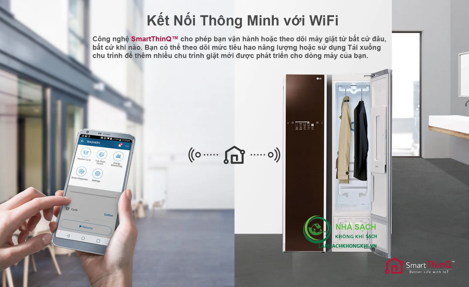 Công nghệ SmartThinQ - Kết nối điện thoại trên LG Styler