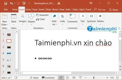 cach chen ky tu dac biet trong powerpoint 5