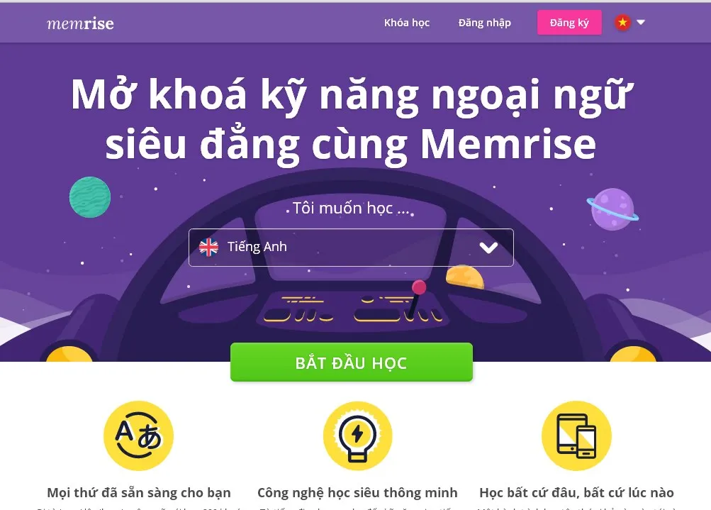 Giao diện Memrise