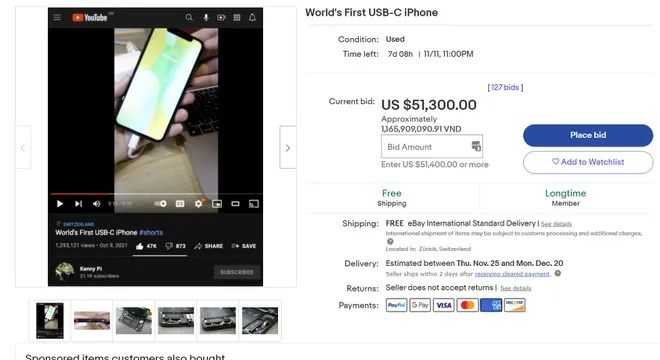 Chiếc iPhone đặc biệt có giá trên 50.000 USD