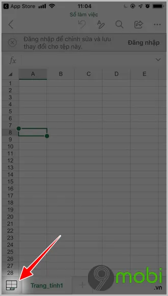 cach tao bang excel tren iphone 