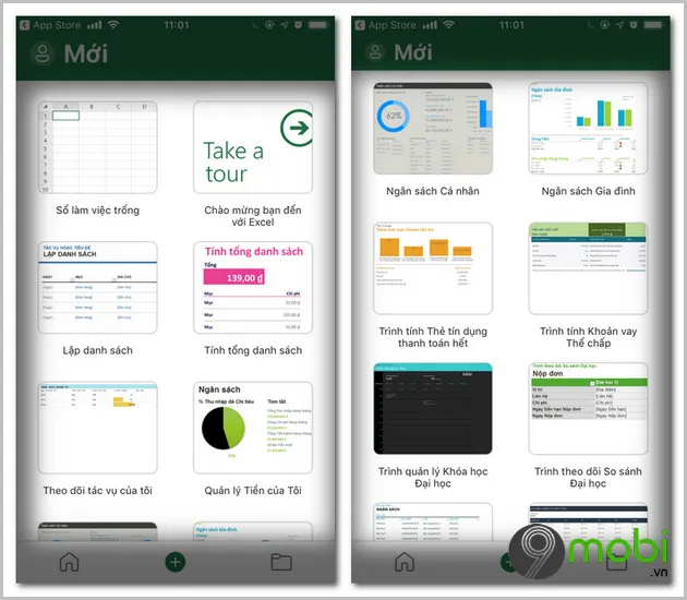 cach tao bang excel tren ios 