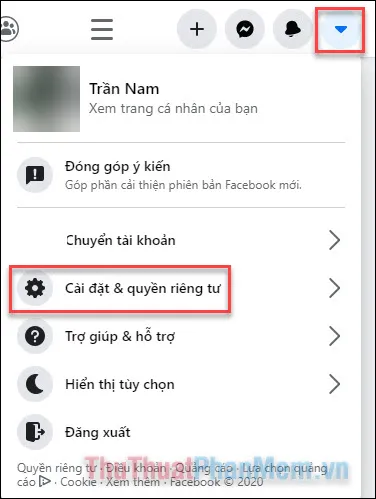 Chọn Cài đặt & quyền riêng tư