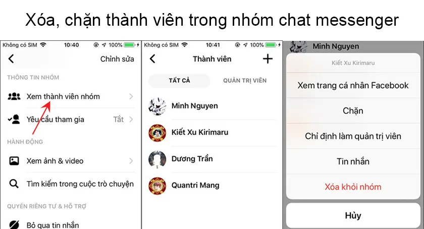 Quản lý, chỉnh sửa nhóm chat