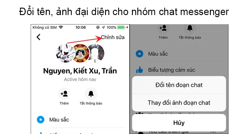 Quản lý, chỉnh sửa nhóm chat