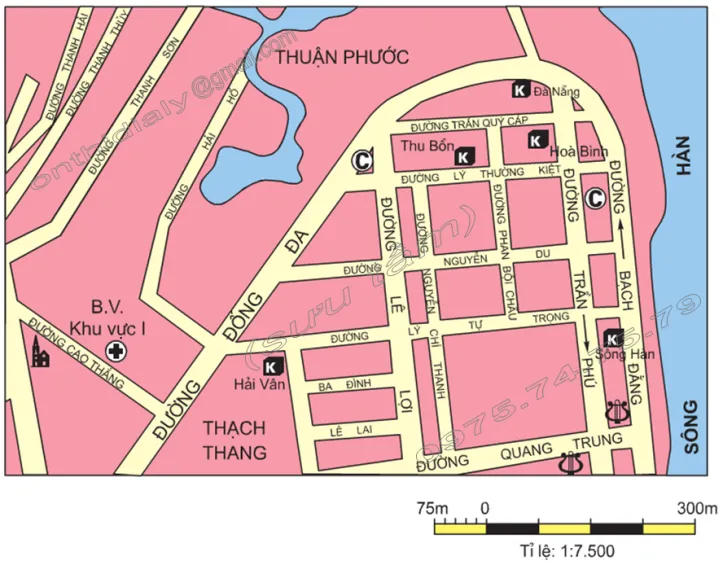 Hinh 8. Bản đồ một số khu vực của thành phố Đà Nẵng (tỉ lệ 1 7.500)