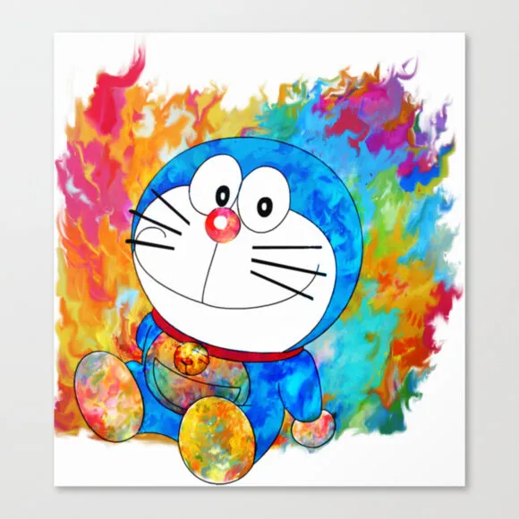 Hình vẽ doraemon bằng màu nước