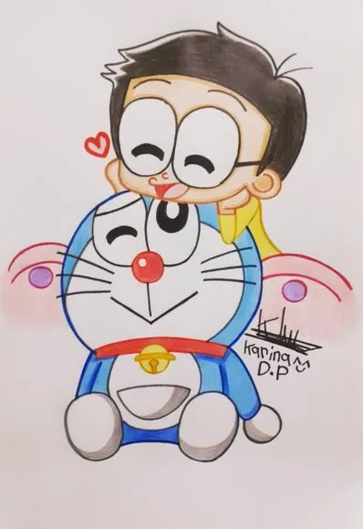 Hình vẽ doraemon ngây thơ tốt bụng