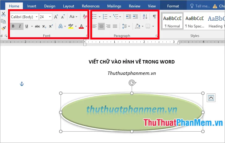 cach viet chu vao hinh ve trong word