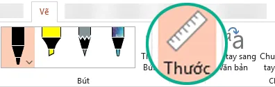 Mẫu tô Thước nằm trên tab Vẽ của dải băng trong PowerPoint 2016.