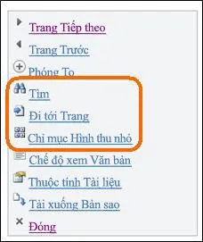 Menu trong Trình xem Di động cho Word