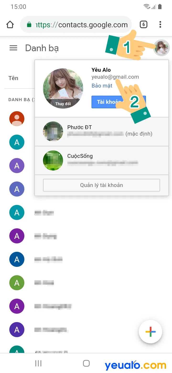Cách xóa danh bạ đồng bộ trên Gmail 2