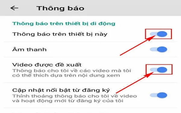 Hoàn tất quá trình tắt video đề xuất