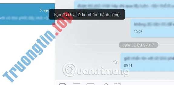 Hướng dẫn chia sẻ tin nhắn trên Zalo