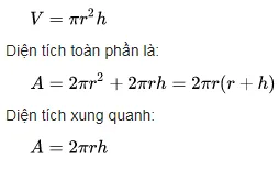 cong thuc tinh the tich hinh lang tru