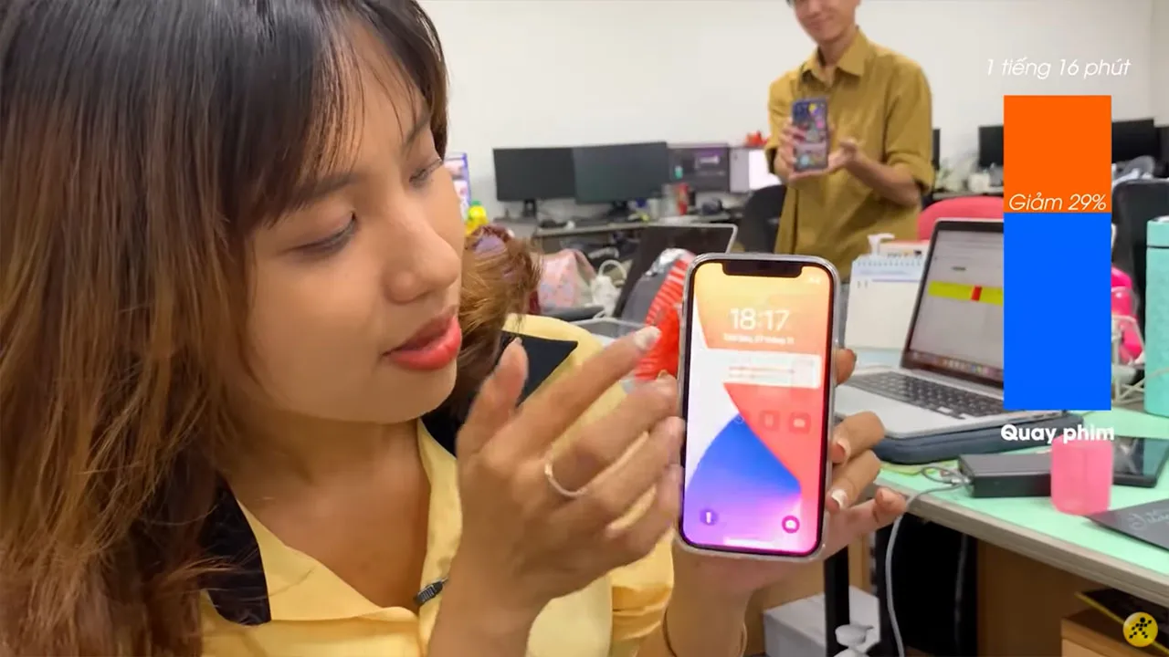 Test pin iPhone 12 mini với tác vụ quay video