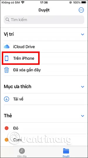 Trên iPhone