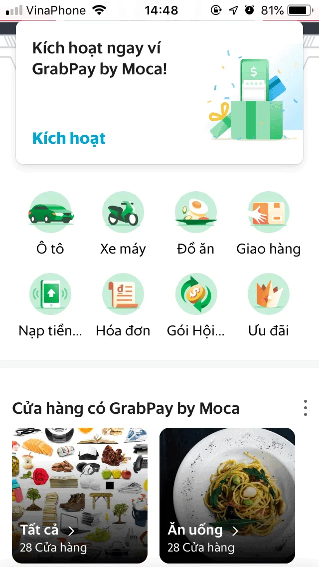 Các dịch vụ của Grab