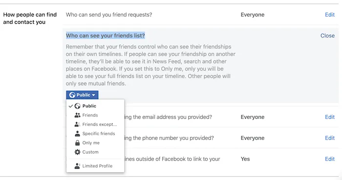 You can take control of your Facebook Friends list, in the following section: "Who can see your friends list?"