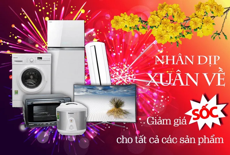 Banner với tông đỏ vô cùng ấn tượng