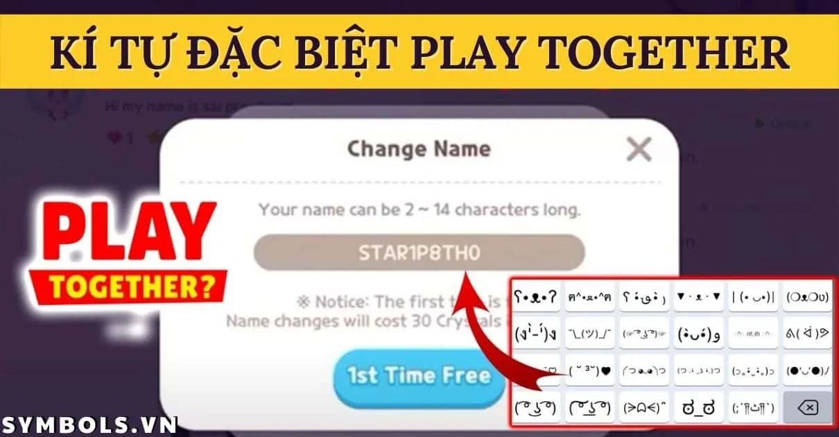 Kí Tự Đặc Biệt Play Together 2021 ️ Tặng Nick Miễn Phí
