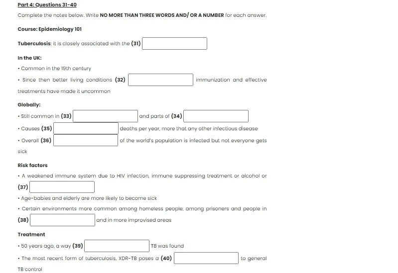 Bài tập IELTS và đáp án mẫu đề thi IELTS Listening (update liên tục 2020)