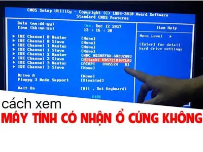 Ổ cứng không nhận