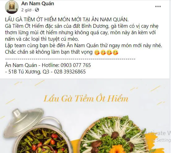 mẫu content đồ ăn - lẩu gà