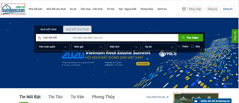 các trang web đăng tin mua bán nhà đất uy tín