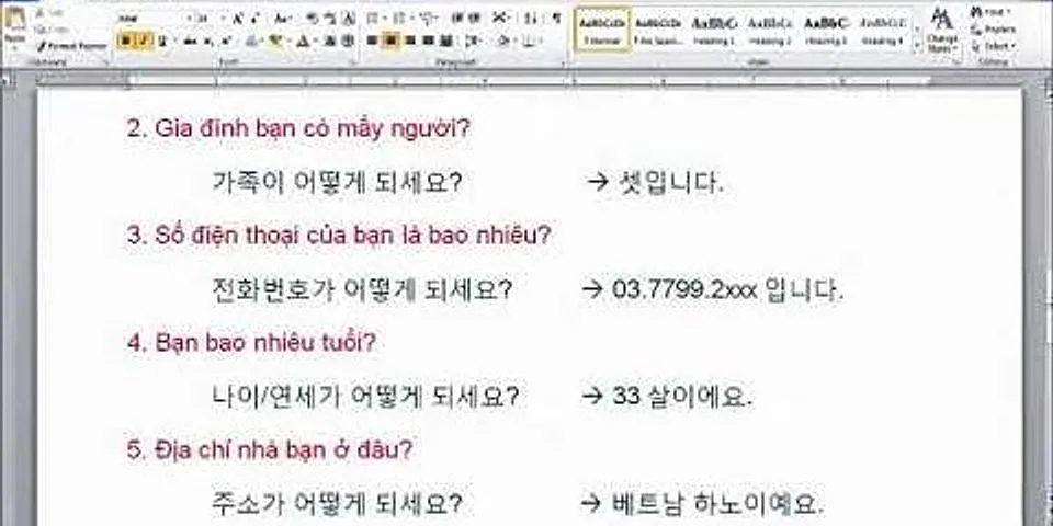 Bạn bao nhiêu tuổi tiếng Hàn là gì